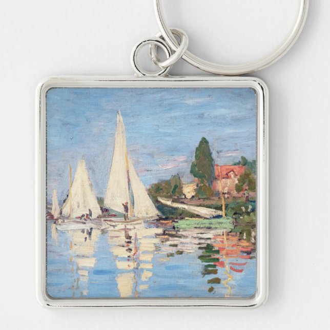 Claude Monet - Regattas at Argenteuil Key Ring (Front)
