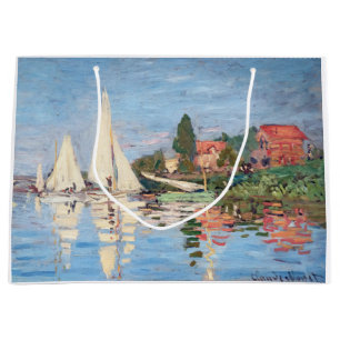 Claude Monet - Regattas at Argenteuil Large Gift Bag