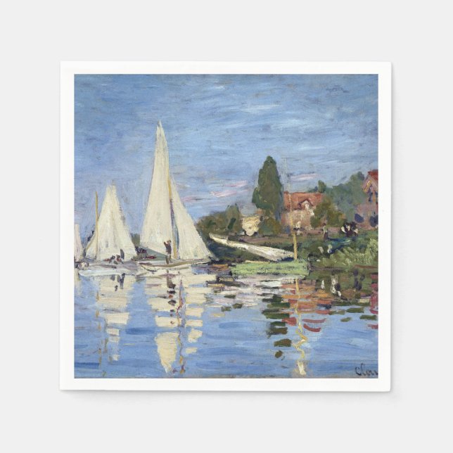 Claude Monet Regattas at Argenteuil Napkin (Front)