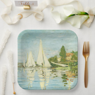 Claude Monet. Regattas at Argenteuil     Paper Plate