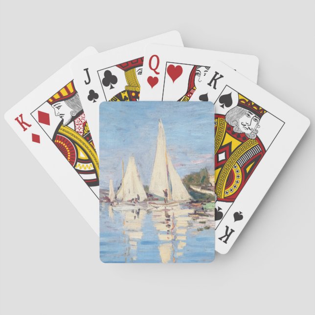 Claude Monet - Regattas at Argenteuil Playing Cards (Back)