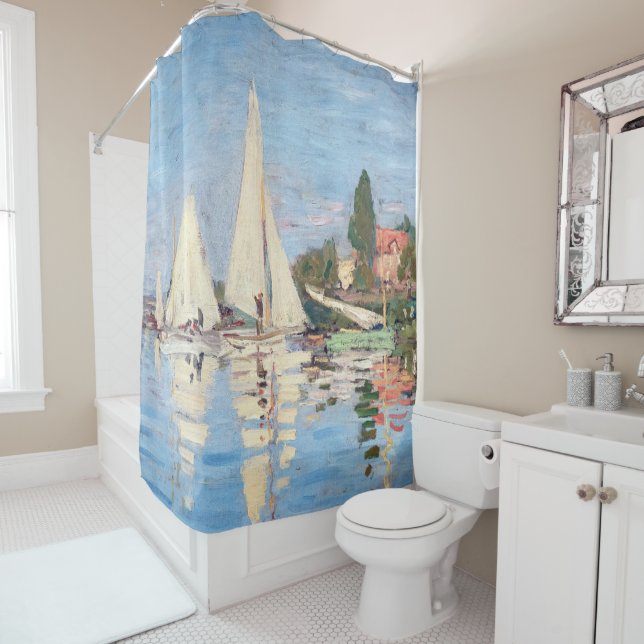 Claude Monet - Regattas at Argenteuil Shower Curtain (In Situ)