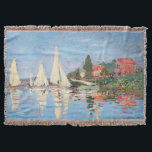 Claude Monet - Regattas at Argenteuil Throw Blanket<br><div class="desc">Regattas at Argenteuil,  Regates a Argenteuil. By Claude Monet in 1872.</div>