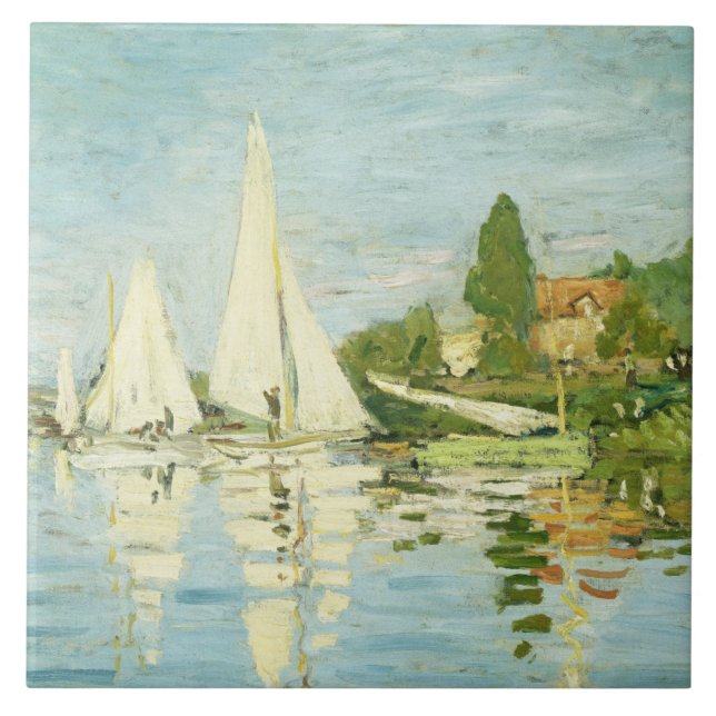 Claude Monet. Regattas at Argenteuil Tile (Front)