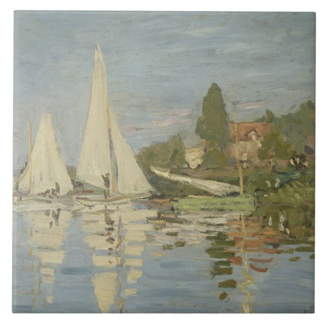 Claude Monet - Regattas at Argenteuil Tile (Front)