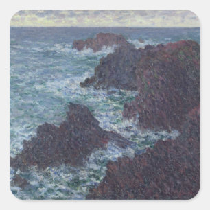 Claude Monet Rocks at Belle-Ile, the Wild Coast Square Sticker