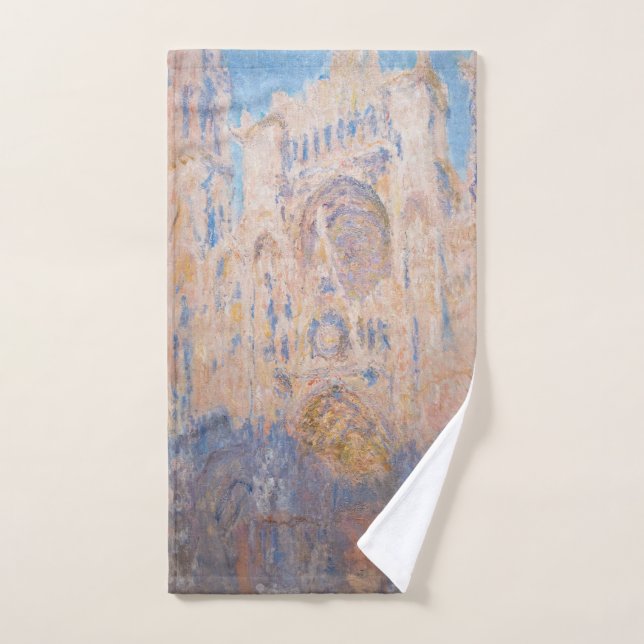 Claude Monet - Rouen Cathedral at sunset Bath Towel Set (Hand Towel)