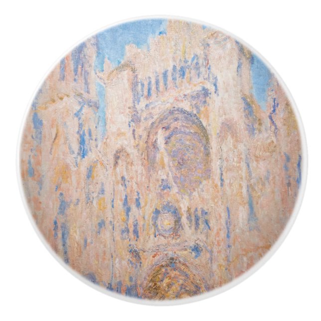 Claude Monet - Rouen Cathedral at sunset Ceramic Knob (Front)