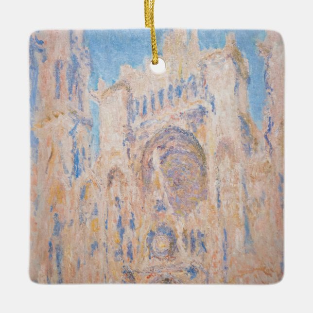 Claude Monet - Rouen Cathedral at sunset Ceramic Ornament (Front)