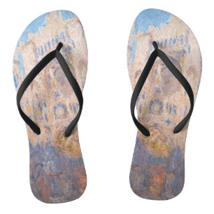 Claude Monet - Rouen Cathedral at sunset Flip Flops