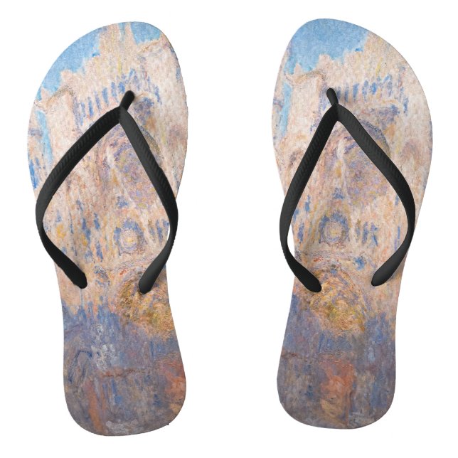 Claude Monet - Rouen Cathedral at sunset Flip Flops (Footbed)