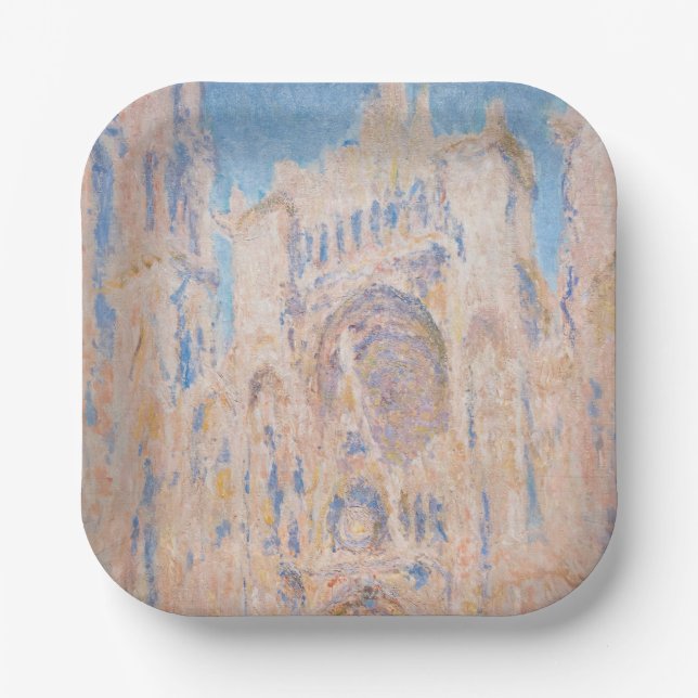 Claude Monet - Rouen Cathedral at sunset Paper Plate (Front)