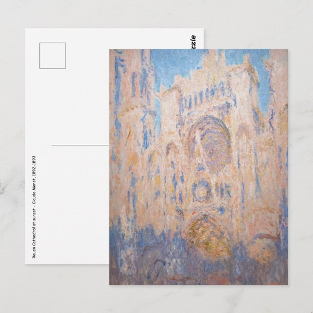 Claude Monet - Rouen Cathedral at sunset Postcard (Front/Back)
