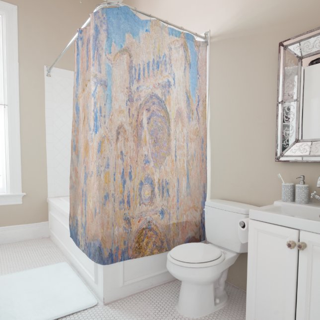Claude Monet - Rouen Cathedral at sunset Shower Curtain (In Situ)