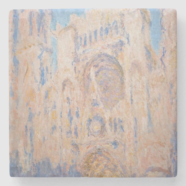 Claude Monet - Rouen Cathedral at sunset Stone Coaster (Front)