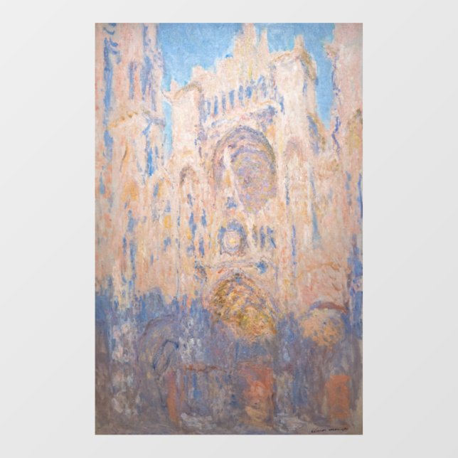 Claude Monet - Rouen Cathedral at sunset Window Cling (Sheet)