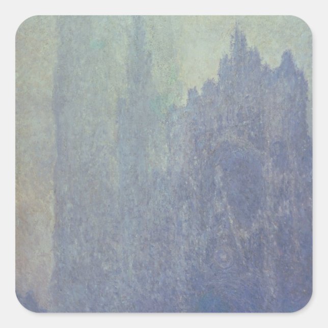 Claude Monet | Rouen Cathedral, Foggy Weather Square Sticker (Front)