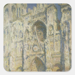 Claude Monet Rouen Cathedral in Full Sunlight Square Sticker