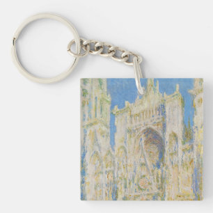 Claude Monet Rouen Cathedral Portal Morning Light Key Ring