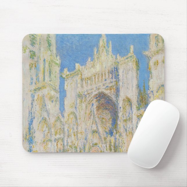 Claude Monet Rouen Cathedral Portal Morning Light Mouse Mat (With Mouse)
