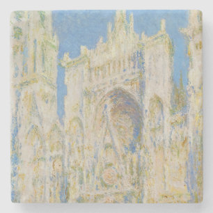 Claude Monet Rouen Cathedral Portal Morning Light Stone Coaster