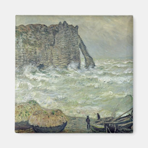 Claude Monet Rough Sea at Etretat, 1883 Magnet