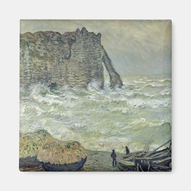 Claude Monet | Rough Sea at Etretat, 1883 Magnet (Front)