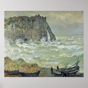 Claude Monet   Rough Sea at Etretat, 1883 Poster