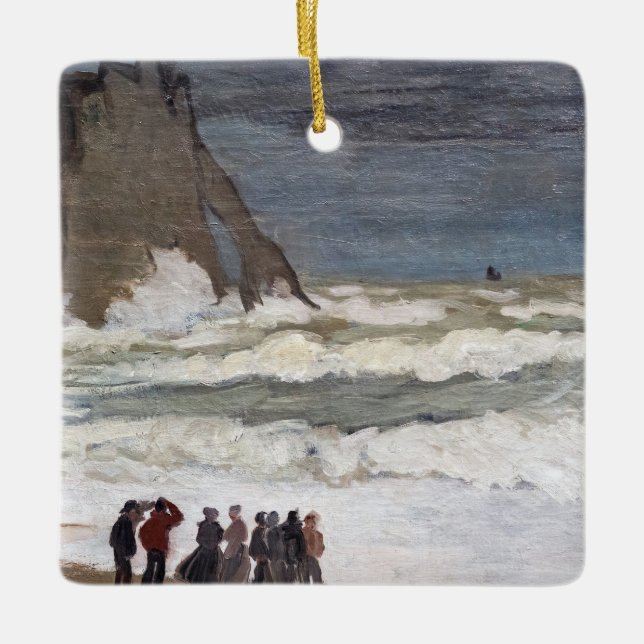 Claude Monet - Rough Sea at Etretat Ceramic Ornament (Front)