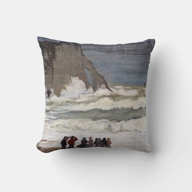 Claude Monet - Rough Sea at Etretat Cushion (Front)