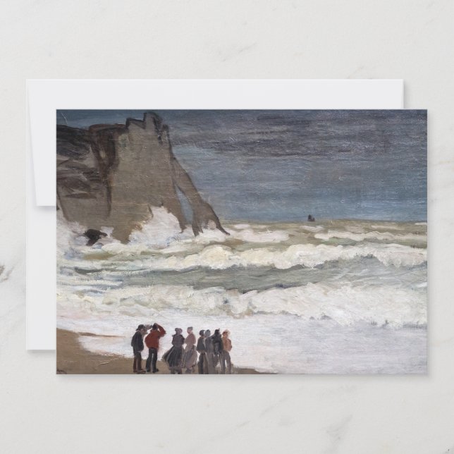 Claude Monet - Rough Sea at Etretat Invitation (Front)