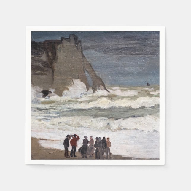 Claude Monet - Rough Sea at Etretat Napkin (Front)