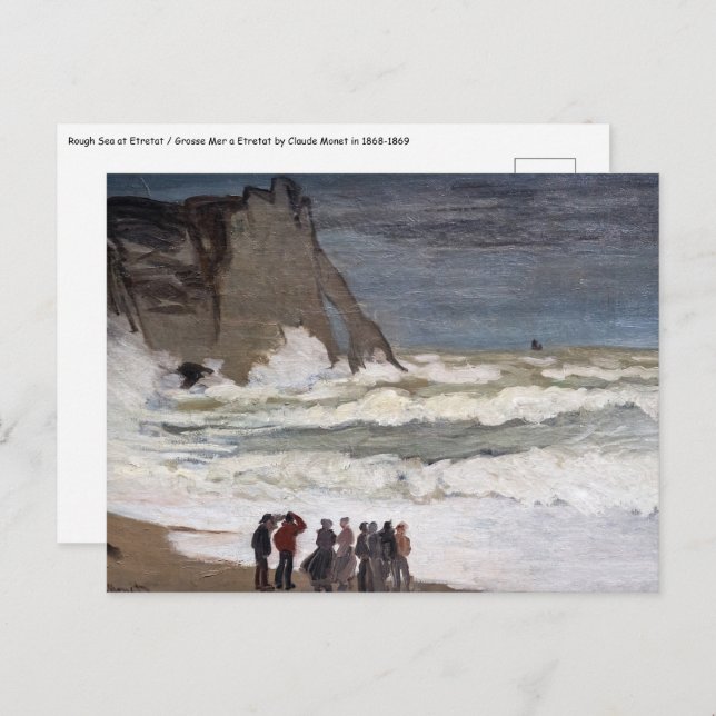 Claude Monet - Rough Sea at Etretat Postcard (Front/Back)