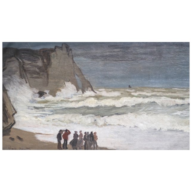 Claude Monet - Rough Sea at Etretat Tablecloth (Front (Horizontal))