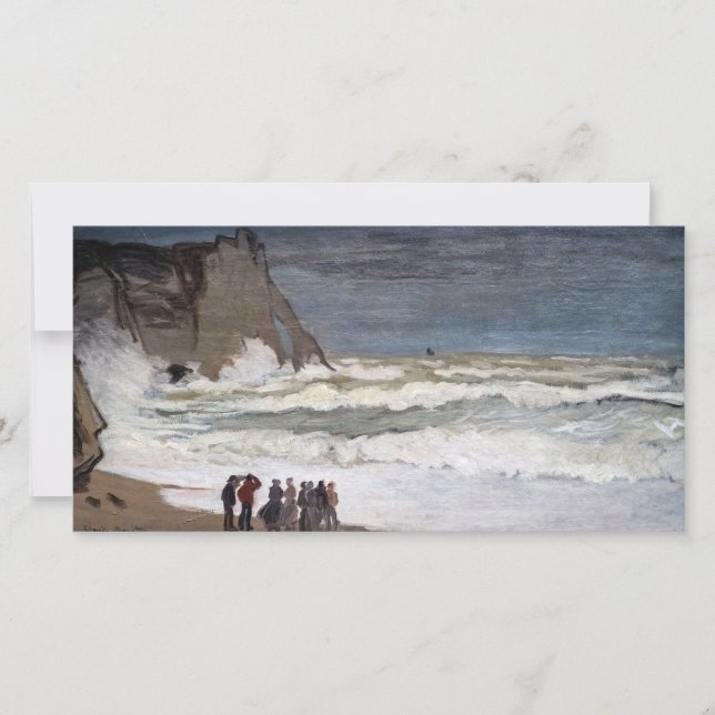 Claude Monet - Rough Sea at Etretat Thank You Card (Front)