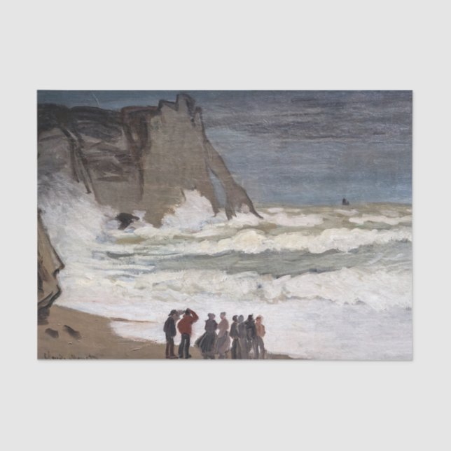 Claude Monet - Rough Sea at Etretat Tissue Paper (Front)