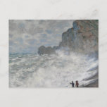 Claude Monet - Rough Weather at Étretat Postcard<br><div class="desc">Rough Weather at Étretat by Claude Monet, 1883. Claude Monet was a founder of French Impressionist painting, and the most consistent and prolific practitioner of the movement's philosophy of expressing one's perceptions before nature, especially as applied to plein-air landscape painting. The term "Impressionism" is derived from the title of his...</div>