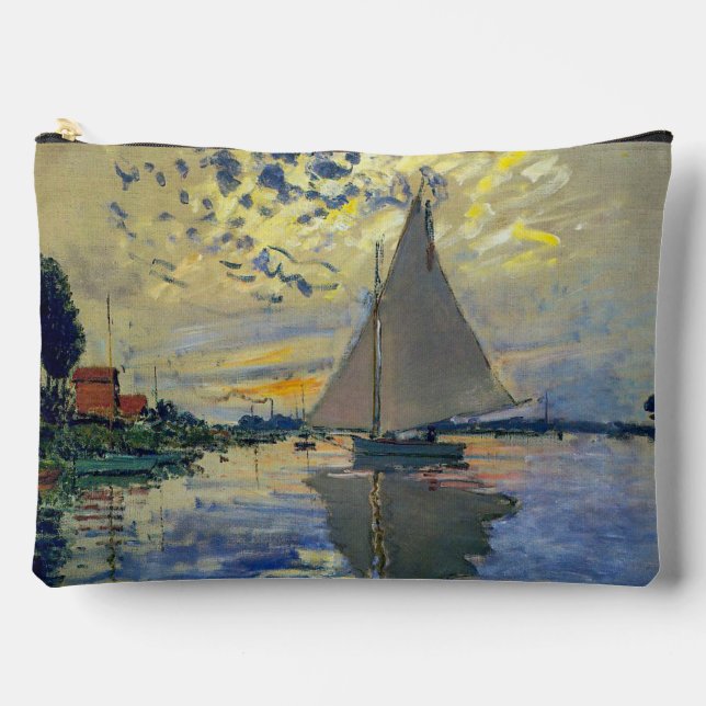Claude Monet - Sailboat at Le Petit-Gennevilliers Accessory Pouch (Front)
