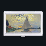 Claude Monet - Sailboat at Le Petit-Gennevilliers Business Card Holder<br><div class="desc">Sailboat at Le Petit-Gennevilliers / Voilier au Petit-Gennevilliers - Claude Monet,  1874</div>