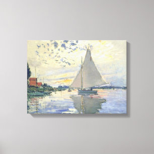 Claude Monet - Sailboat At Le Petit Gennevilliers Canvas Print
