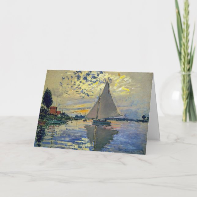 Claude Monet - Sailboat at Le Petit-Gennevilliers Card (Front)