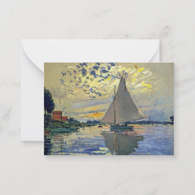 Claude Monet - Sailboat at Le Petit-Gennevilliers Card (Front)