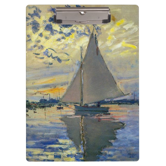 Claude Monet - Sailboat at Le Petit-Gennevilliers Clipboard (Front)