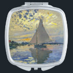Claude Monet - Sailboat at Le Petit-Gennevilliers Compact Mirror<br><div class="desc">Sailboat at Le Petit-Gennevilliers / Voilier au Petit-Gennevilliers - Claude Monet,  1874</div>