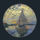 Claude Monet - Sailboat at Le Petit-Gennevilliers Dartboard<br><div class="desc">Sailboat at Le Petit-Gennevilliers / Voilier au Petit-Gennevilliers - Claude Monet,  1874</div>