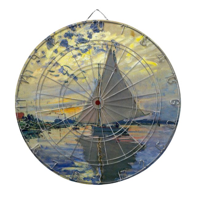 Claude Monet - Sailboat at Le Petit-Gennevilliers Dartboard (Front)