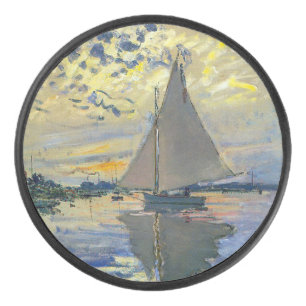 Claude Monet - Sailboat at Le Petit-Gennevilliers Hockey Puck
