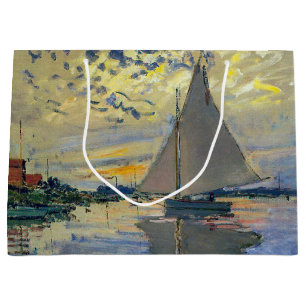 Claude Monet - Sailboat at Le Petit-Gennevilliers Large Gift Bag