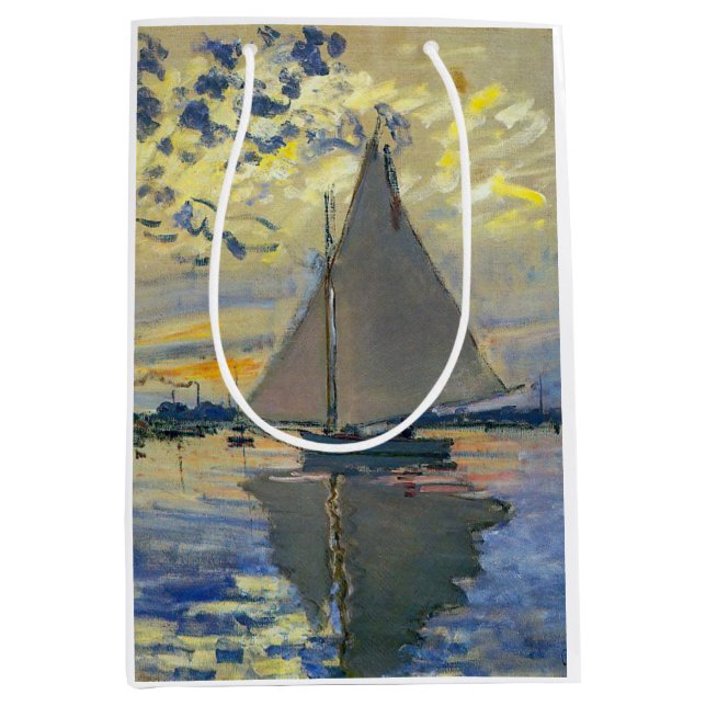 Claude Monet - Sailboat at Le Petit-Gennevilliers Medium Gift Bag (Front)
