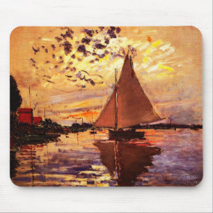 Claude Monet-Sailboat at Le Petit-Gennevilliers Mouse Mat
